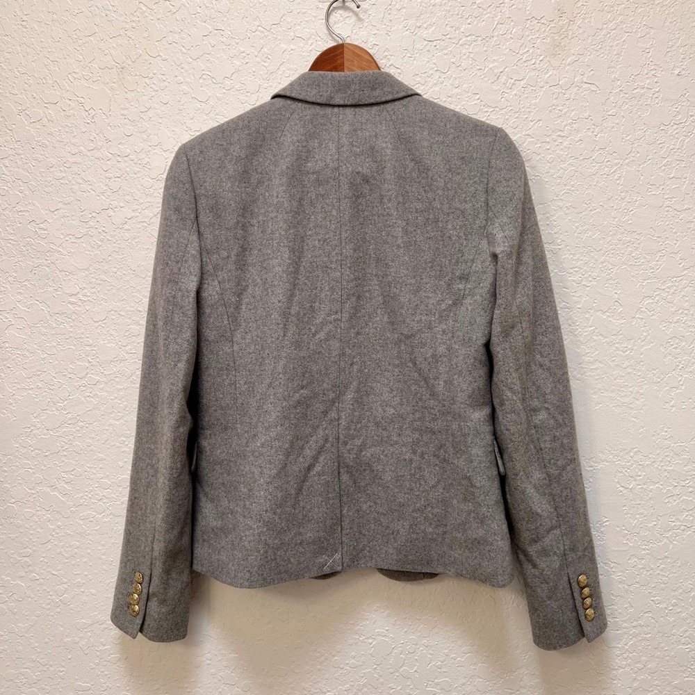 J.Crew Wool Blend Schoolboy Blazer Gray Gold Crest Button G7168 Womens 6 Preppy - Picture 4 of 6